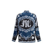 Versace Blue Silk Pattern Shirt Versace