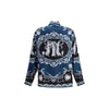 Versace Blue Silk Pattern Shirt Versace