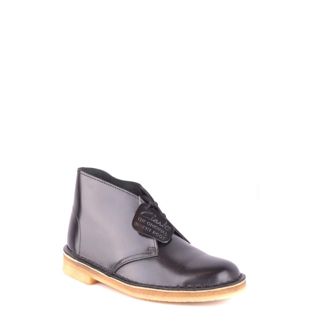 Clarks Black Leather Lace-Up Boots Clarks