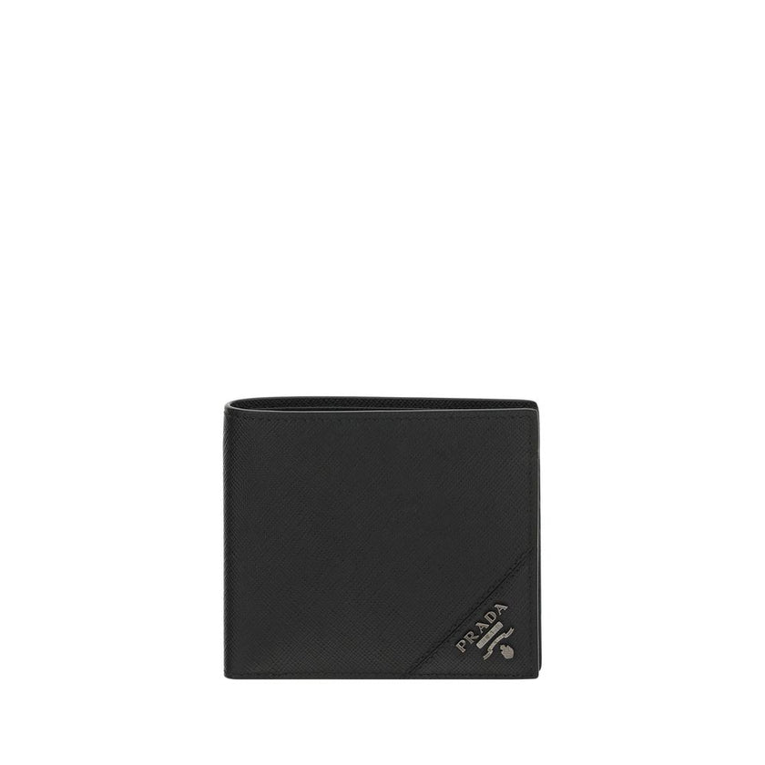 Prada Black Calf Leather Bos Taurus Wallet Prada