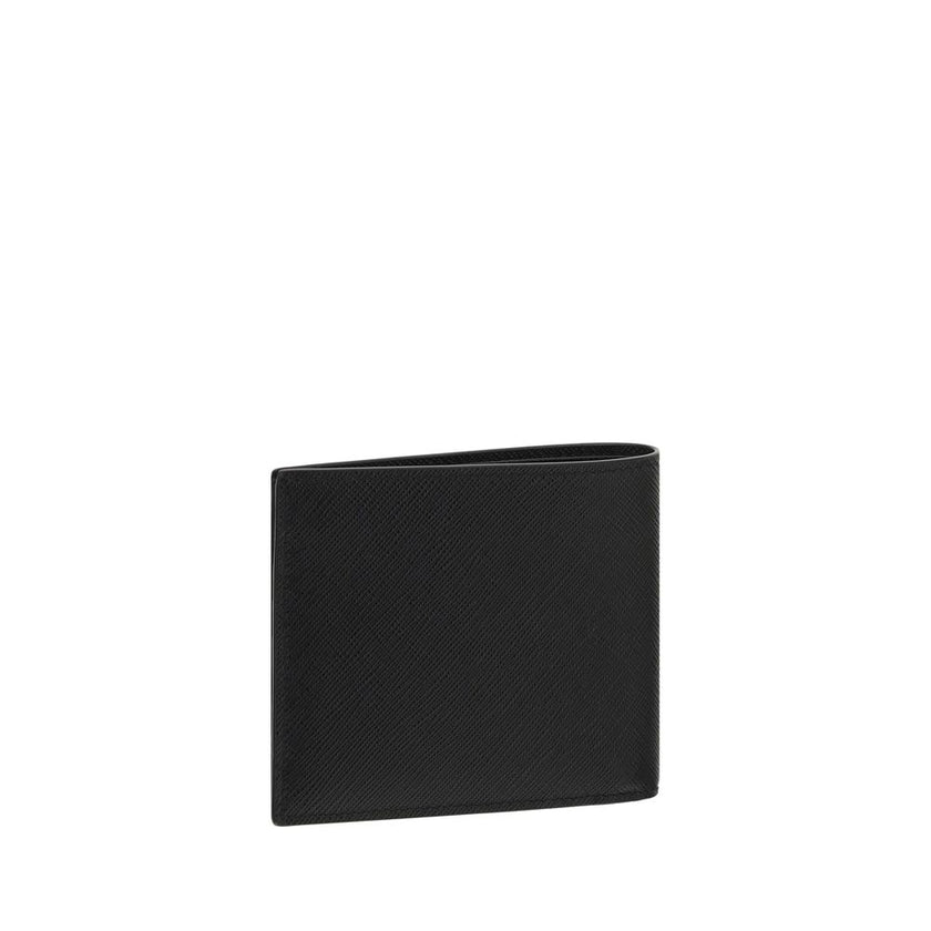 Prada Black Calf Leather Bos Taurus Wallet Prada