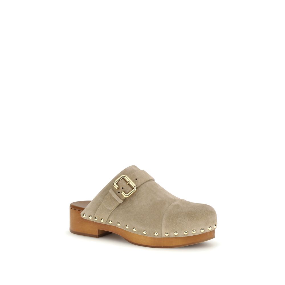 Chloé Beige Calf Leather Bos Taurus Clogs Chloé