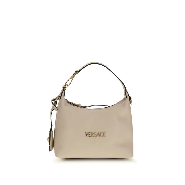 Versace Cream Calf Leather Bos Taurus Shoulder Bag Versace