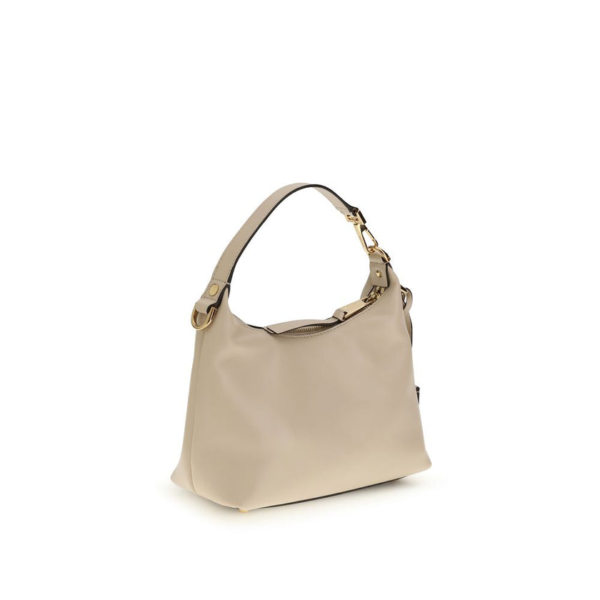 Versace Cream Calf Leather Bos Taurus Shoulder Bag Versace
