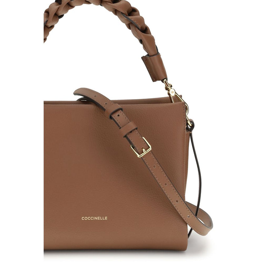 Coccinelle Beige Calf Leather Bos Taurus Shoulder Bag Coccinelle