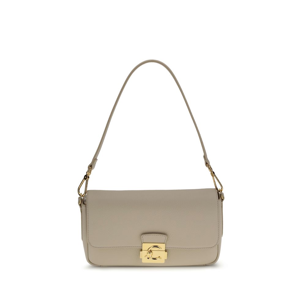 Coccinelle Beige Calf Leather Bos Taurus Shoulder Bag Coccinelle