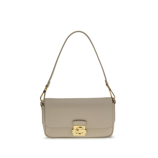 Coccinelle Beige Calf Leather Bos Taurus Shoulder Bag Coccinelle