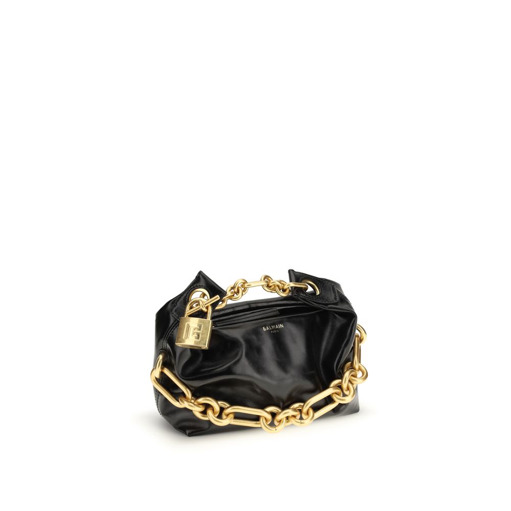 Balmain Black Calf Leather Bos Taurus Shoulder Bag Balmain