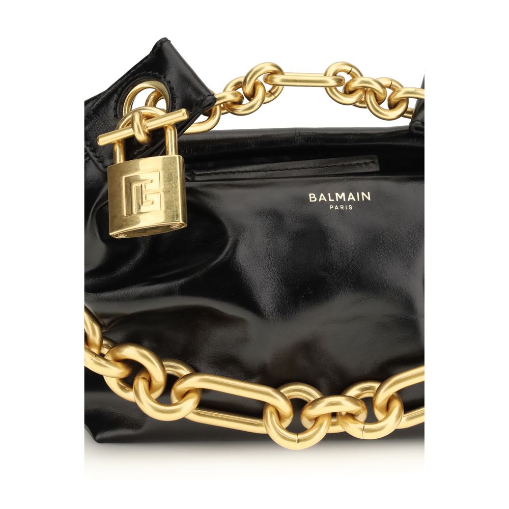 Balmain Black Calf Leather Bos Taurus Shoulder Bag Balmain