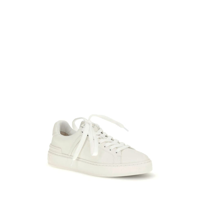 Balmain White Calf Leather Bos Taurus Low Top Sneakers Balmain