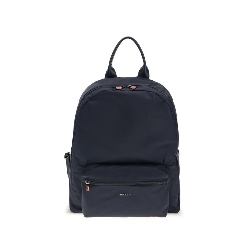Kiton Blue Fabric Backpack Kiton