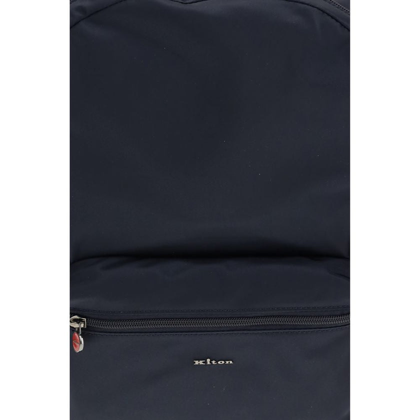 Kiton Blue Fabric Backpack Kiton