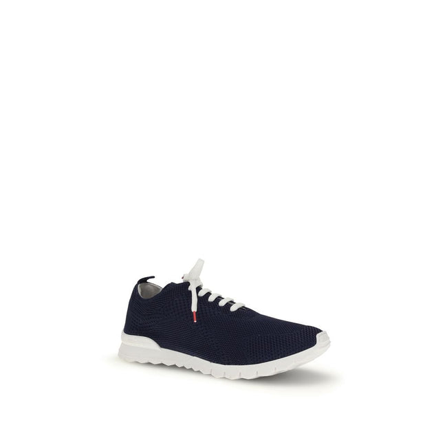Kiton Blue Cotton Low Top Sneakers Kiton