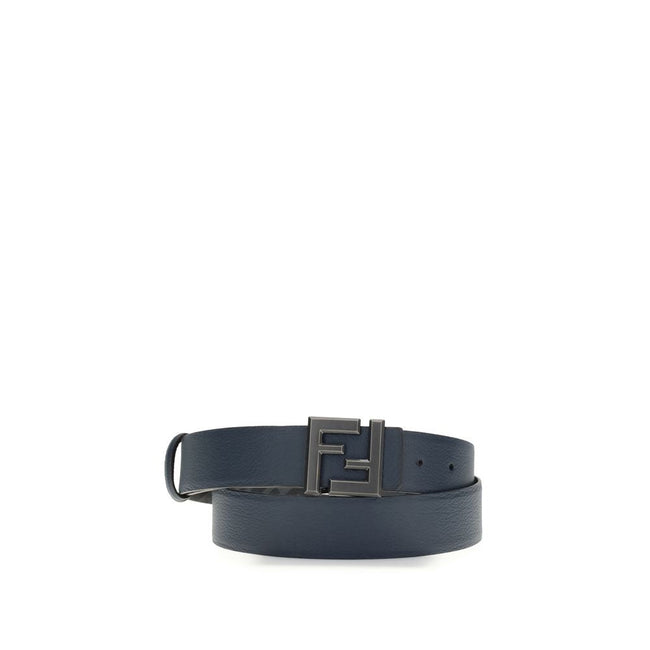 Fendi Blue Calf Leather Bos Taurus Regular Belt Fendi