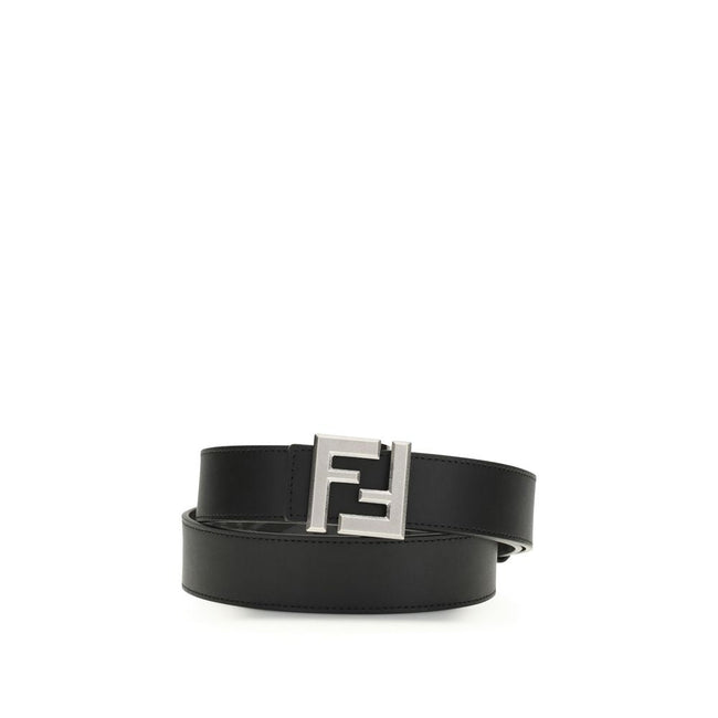 Fendi Black Calf Leather Bos Taurus Regular Belt Fendi