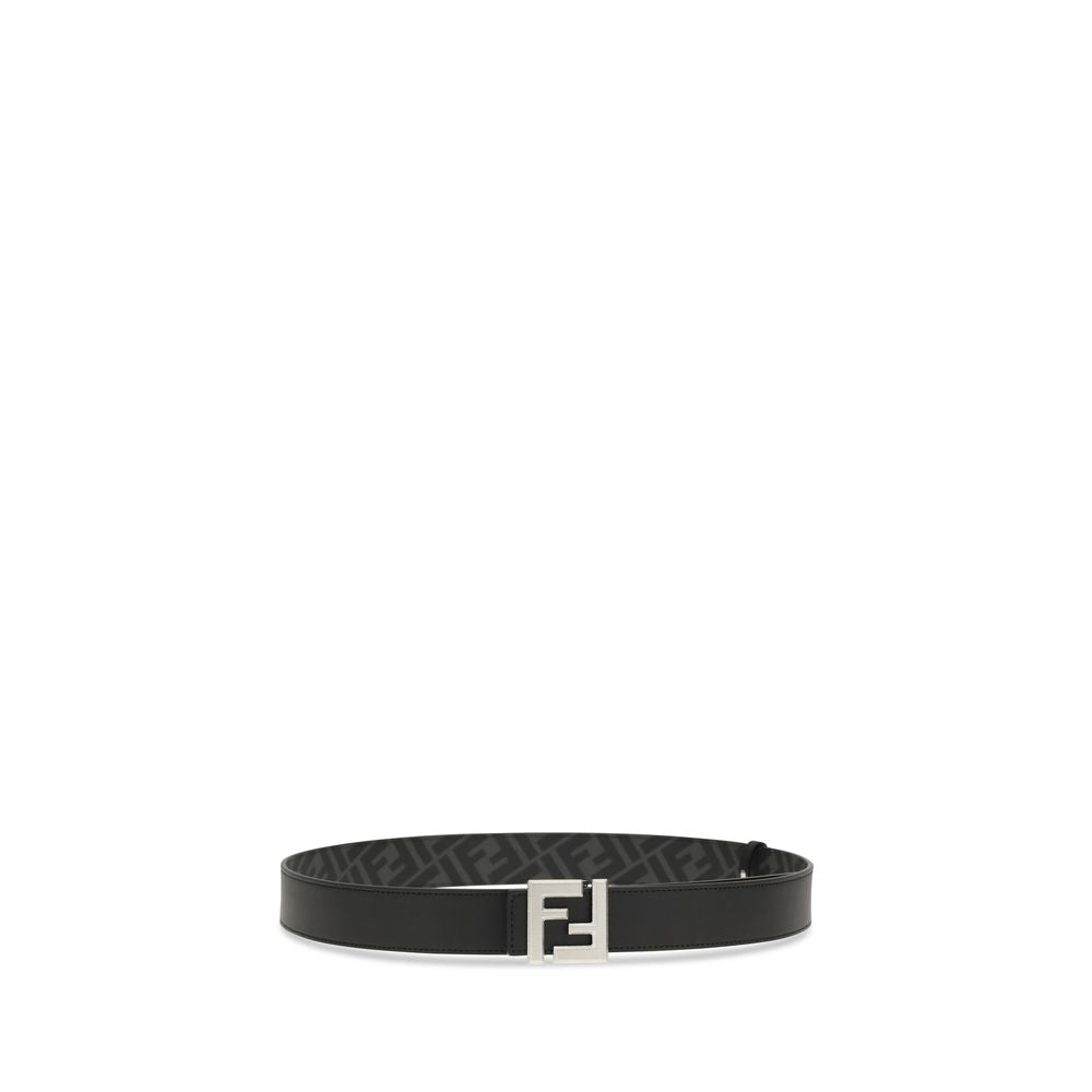 Fendi Black Calf Leather Bos Taurus Regular Belt Fendi