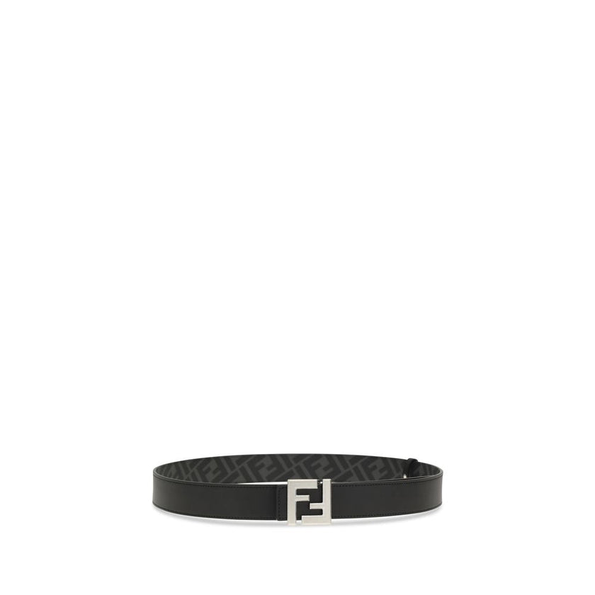 Fendi Black Calf Leather Bos Taurus Regular Belt Fendi