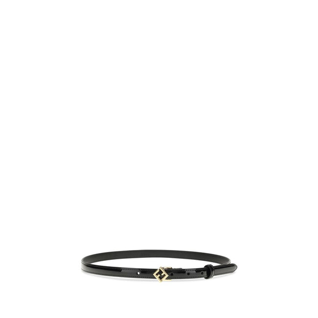 Fendi Black Calf Leather Bos Taurus Thin Belt Fendi