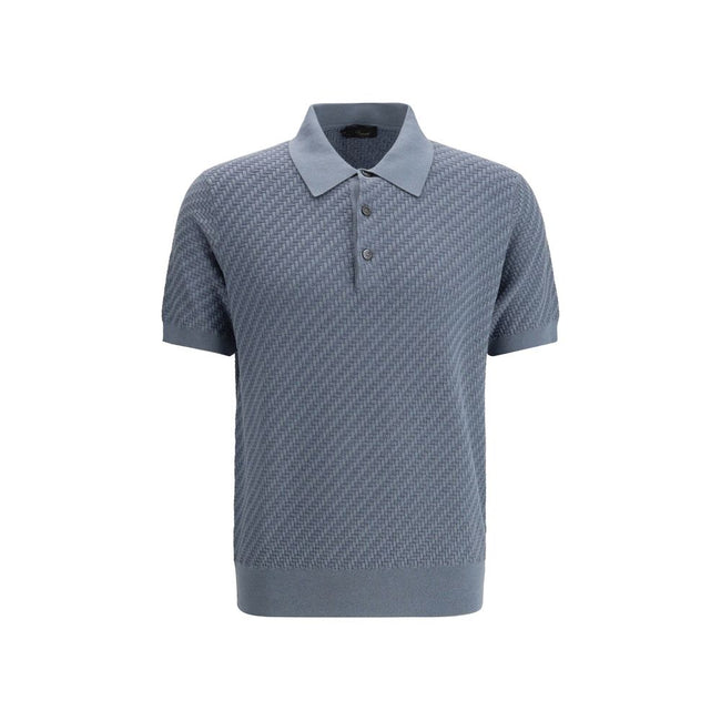 Brioni Light Blue Cotton Polo Shirt Brioni