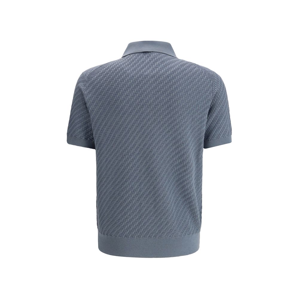 Brioni Light Blue Cotton Polo Shirt Brioni
