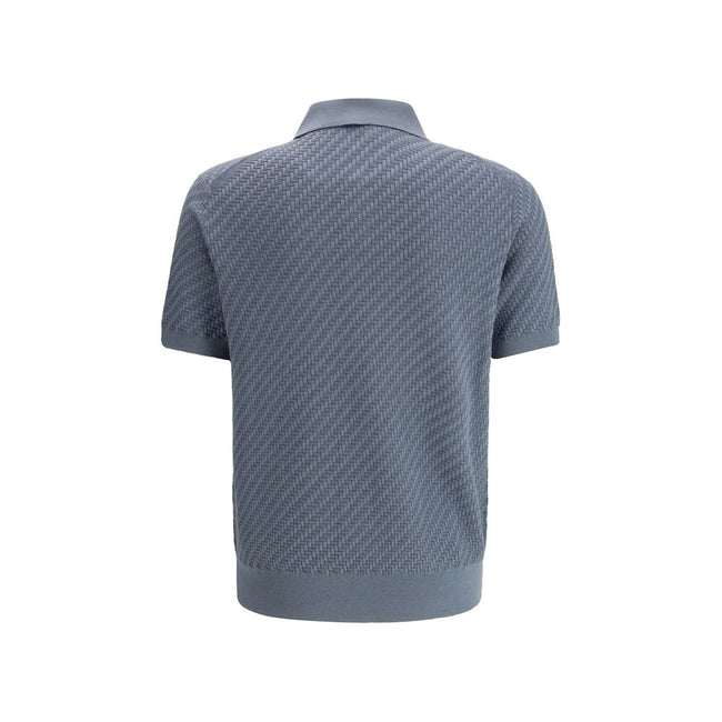 Brioni Light Blue Cotton Polo Shirt Brioni