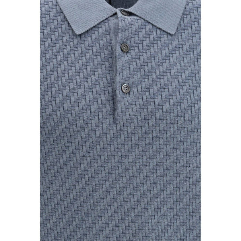 Brioni Light Blue Cotton Polo Shirt Brioni