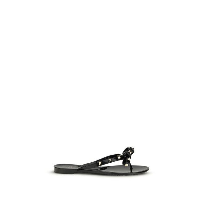 Valentino Garavani Black Pvc Flat Sandals Valentino Garavani
