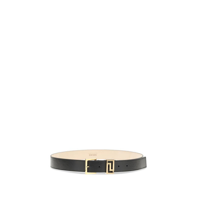 Versace Black Calf Leather Bos Taurus Belt Versace
