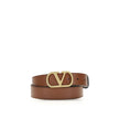 Valentino Garavani Brown Calf Leather Bos Taurus Regular Belt Valentino Garavani