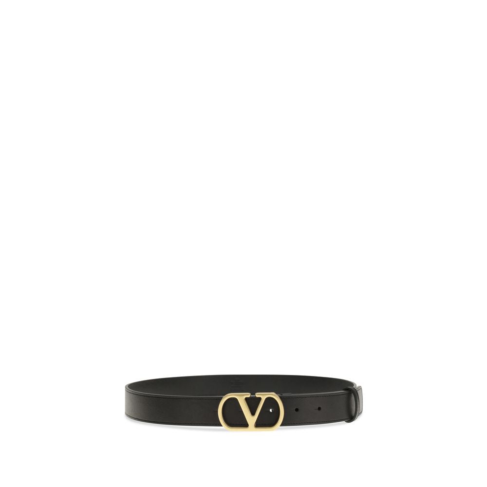 Valentino Garavani Black Calf Leather Bos Taurus Belt Valentino Garavani