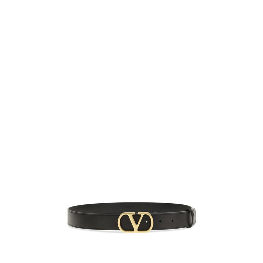 Valentino Garavani Black Calf Leather Bos Taurus Belt Valentino Garavani