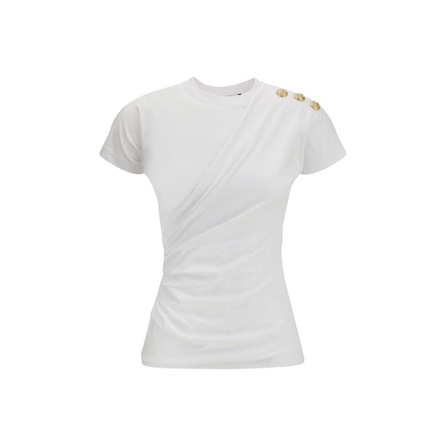 Balmain White Cotton T-Shirt Balmain