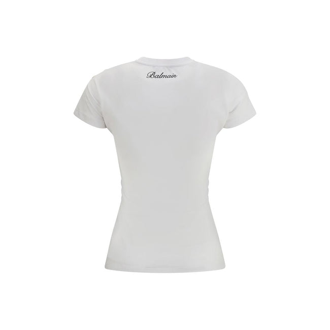 Balmain White Cotton T-Shirt Balmain