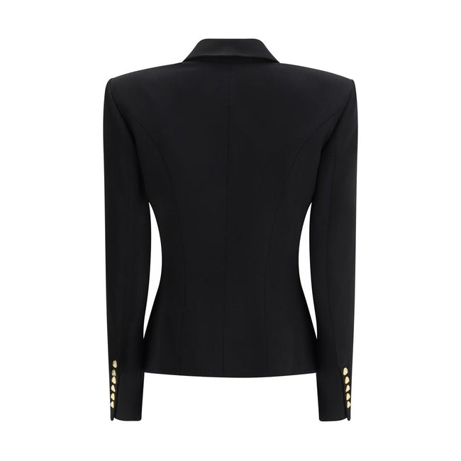 Balmain Black Wool Jackets And Coat Balmain