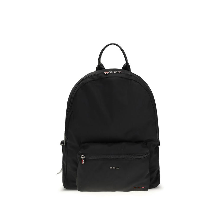 Kiton Black Nylon Backpack Kiton