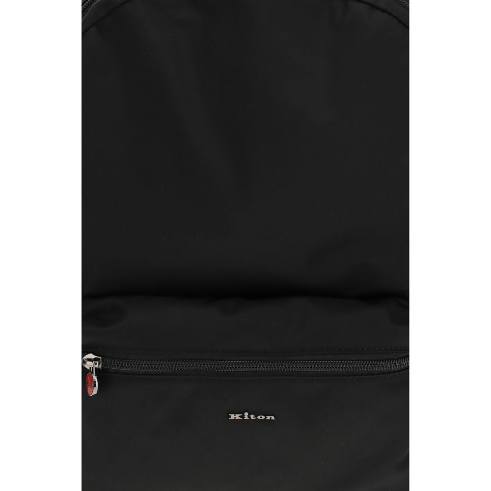 Kiton Black Nylon Backpack Kiton