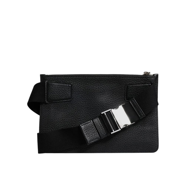 Dolce & Gabbana Black Leather Belt Bag Dolce & Gabbana