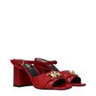 Versace Red Leather Platform Sandals Versace