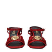 Versace Red Leather Platform Sandals Versace