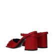 Versace Red Leather Platform Sandals Versace