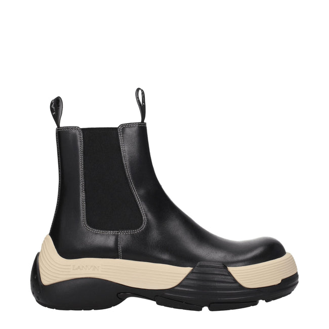 Lanvin Black Leather Ankle Boots Lanvin