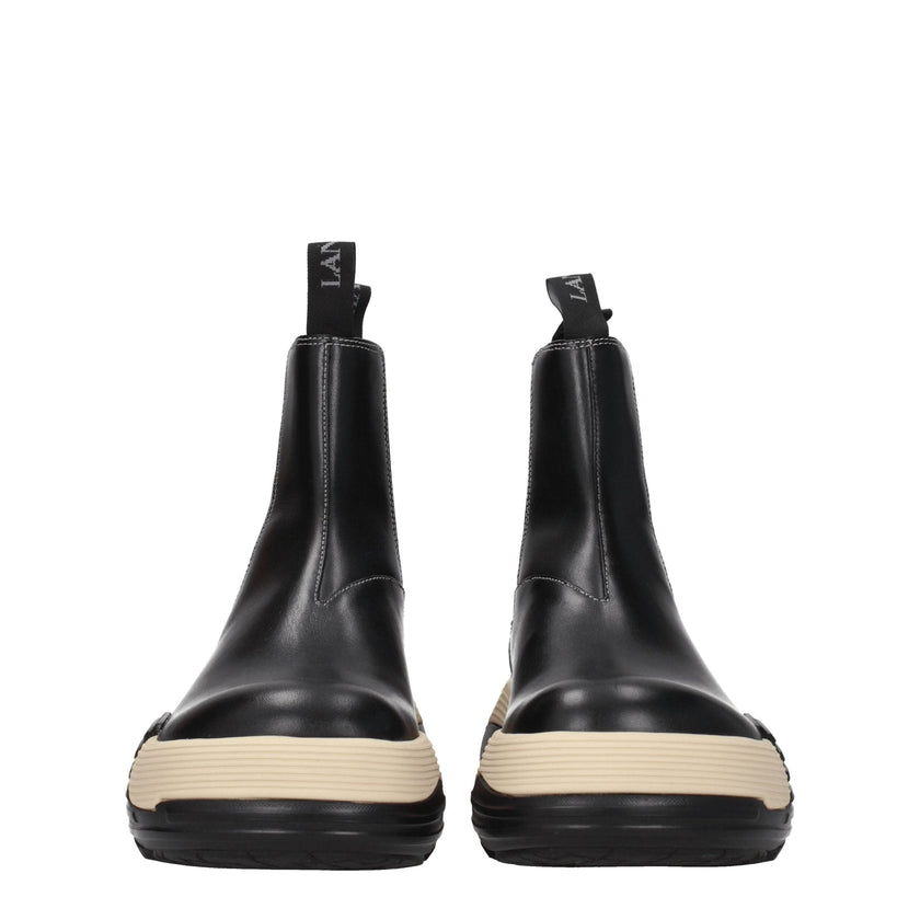 Lanvin Black Leather Ankle Boots Lanvin