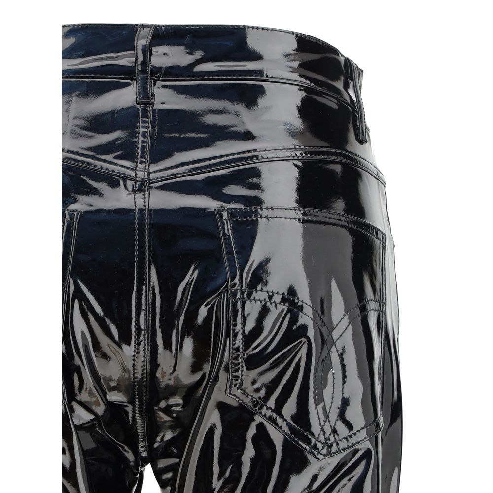 Fiorucci Black Polyethylene Casual Pants Fiorucci
