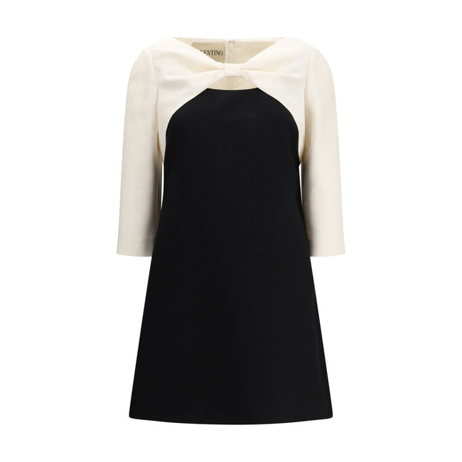 Valentino Black Fleece Wool Cocktail Dress Valentino