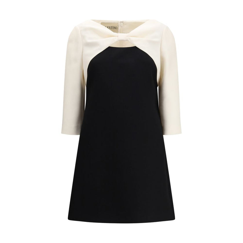 Valentino Black Fleece Wool Cocktail Dress Valentino