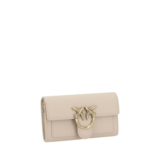 PINKO Beige Calf Leather Bos Taurus Shoulder Bag PINKO