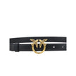 PINKO Black Calf Leather Bos Taurus Regular Belt PINKO