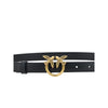 PINKO Black Calf Leather Bos Taurus Regular Belt PINKO