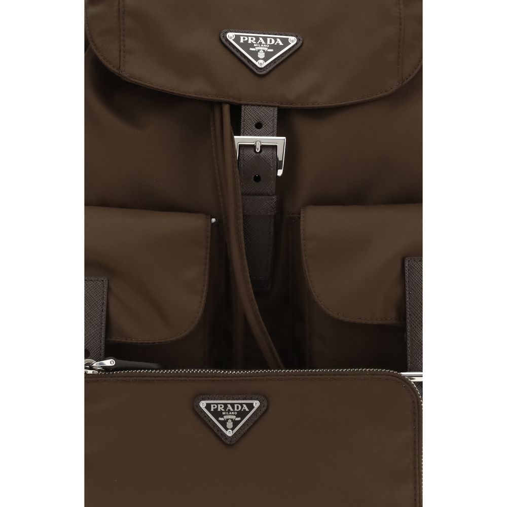 Prada Brown Recycled Polyamide Backpack Prada