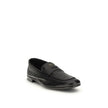 Prada Black Calf Leather Bos Taurus Slip-On Loafers Prada